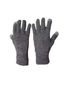 Mens Pure wool Touch Screen Gloves grey