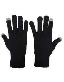 Mens Pure wool Touch Screen Gloves Black