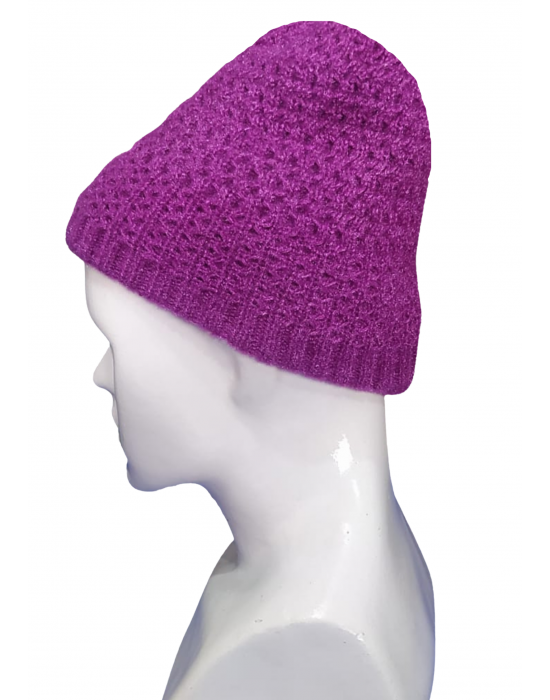 Women cap stone  design purple