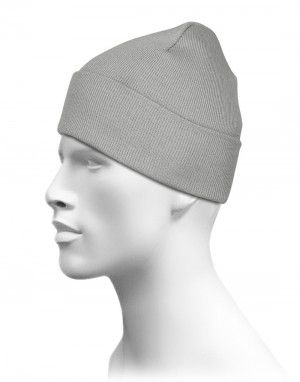 Grey Plain Woollen Cap for Unisex