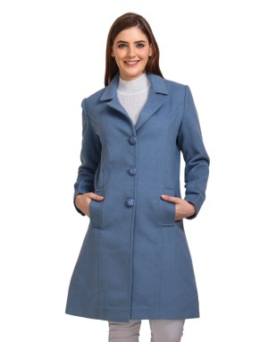 Women Coat  plain coat Turquoise