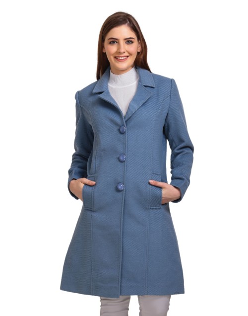 Women Coat  plain coat Turquoise