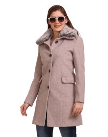 Women Coat zikzak design Champange