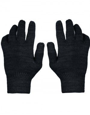 Kids Pure Wool Hand Gloves Plain Dark Grey