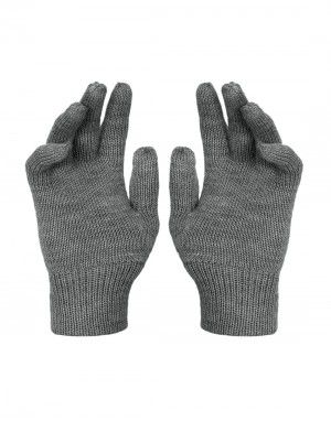 Kids Pure Wool Hand Gloves Plain Grey