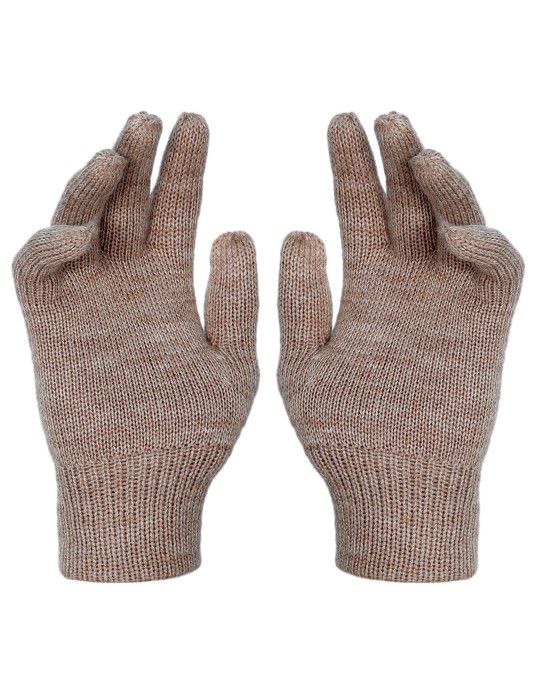 Kids Pure Wool Hand Gloves Plain Dark Brown