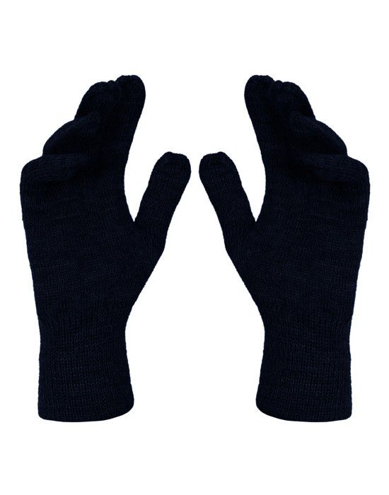 Pure Wool Hand Gloves Plain Black