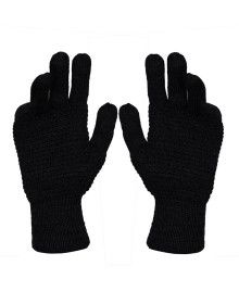 Pure Wool Hand Gloves Tuck Black