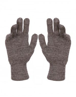 Pure Wool Hand Gloves Tuck Brown