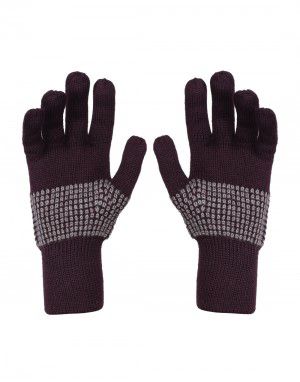 Pure Wool Hand Gloves Designer Brown