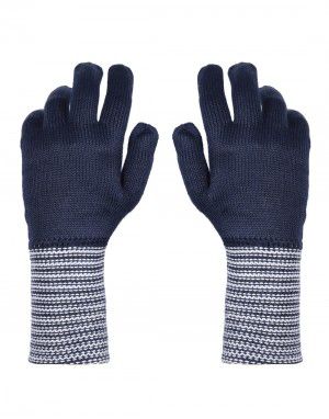 PURE WOOL EXTRA LONG WOMEN HAND GLOVES NAVY