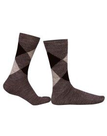 Pure Wool Socks Diamond Brown