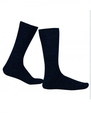 Pure Wool Socks 2PLY Ribbed Navy