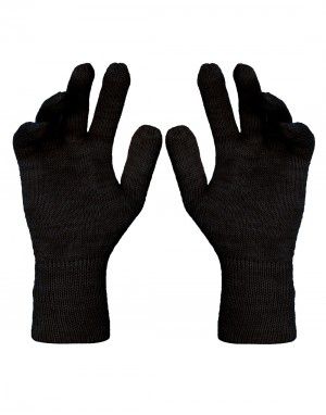 Pure Wool Hand Gloves Plain ladies Black