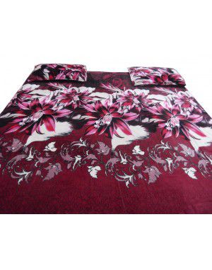 DOUBLE BEDSHEET FLOWER DESIGN WITH 2 PILLOW COVER