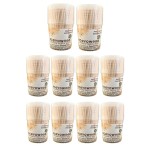 Wooden Toothpick Box Pack of 10 (250 Sticks in 1 Bottle) Wooden Toothpick
