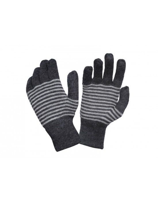 Pure wool Gloves Designer Dark Grey P2