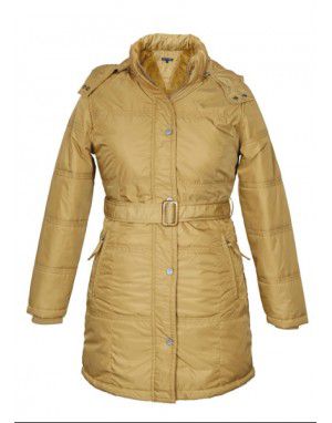 Ladies long Jacket with Belt Gold