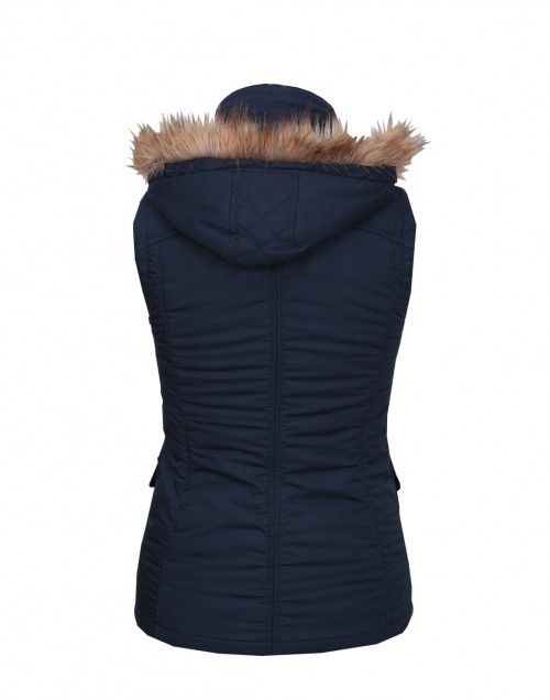 Ladies Sleeveless Quilted Jacket Navy