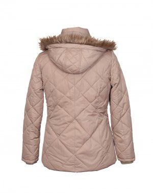 Womens Jacket Mid length Plus size Beige