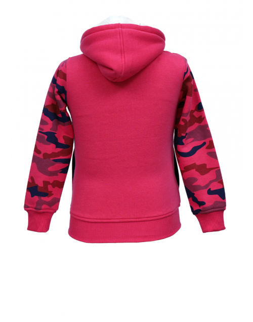 Shop Girls Sweatshirt Printed design with zipper red at Woollen Wear