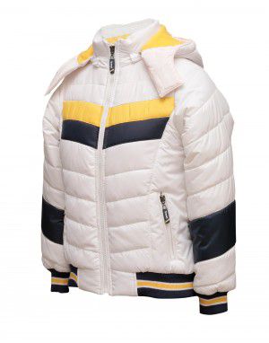 Boys Jacket White Sporty Quilted