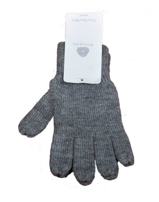 Baby Pure Wool Hand Gloves Plain Grey
