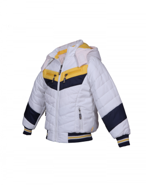 Baby Boy Jacket White Sporty Quilted