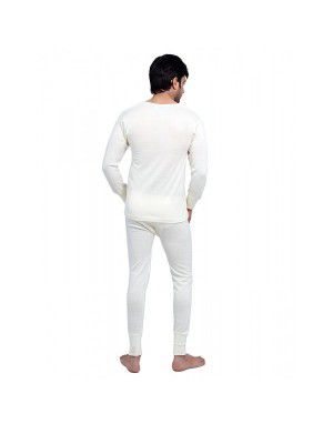 Mens Pure Wool Plus Size FS thermal set Cream