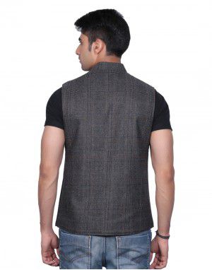 Men SL Wool Coat check Reversible
