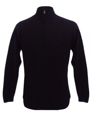 Men sweater T Neck Plain Black