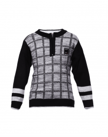 Baby Boy Sweater Black Check Design