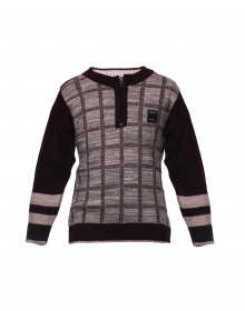 Baby Boy Sweater Brown Check Design
