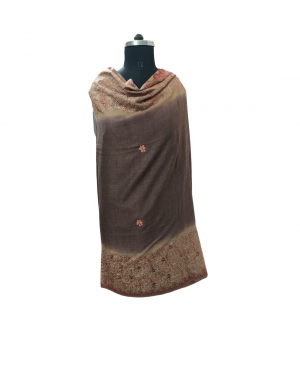  women designer  border brown shawls