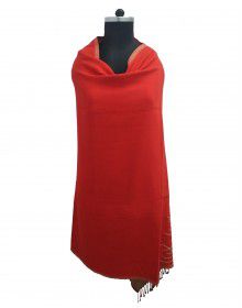 Woolblend Women Shawl red reversible shawls