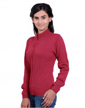 Girls Sweater Long Stripes Red Colour