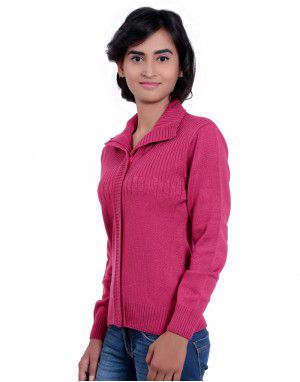 Girls Sweater Front Design Pink colour 
