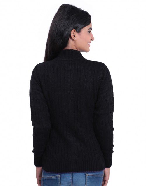 Shop Girls Designer Sweater Colour Black at Woollen Wear