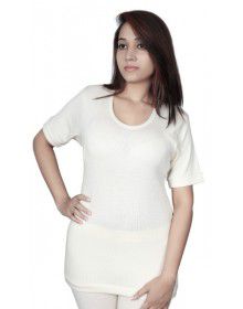 Women Merino Wool HS Vest Type Thermal Cream