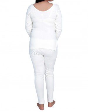 Women Cotton FS Warmers Set Slip Type White