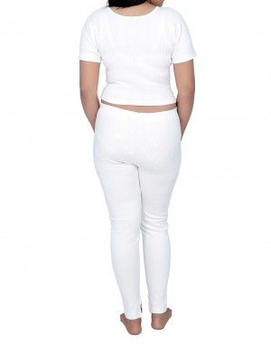 Women Cotton warmers HS Set Blouse Type White