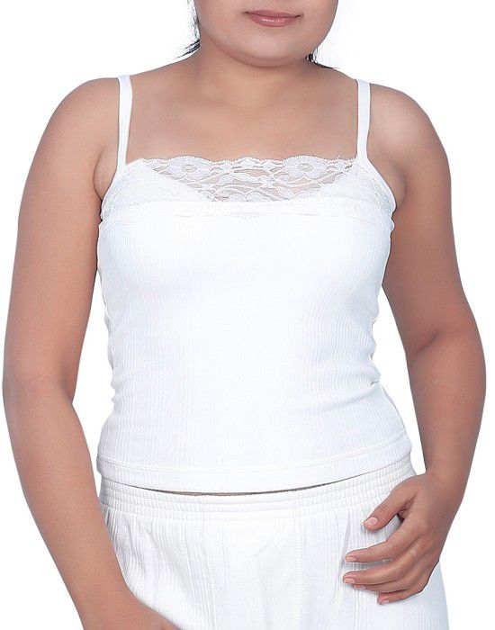 Women Cotton Lycra Camisole Body warmers White