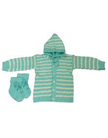 Baba Suit With Self Design Skyblue