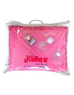 Winter Woollen Blanket for Infants with hood Pink