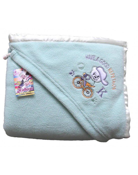 Winter Blankets for Infants with hood Aqua Blue