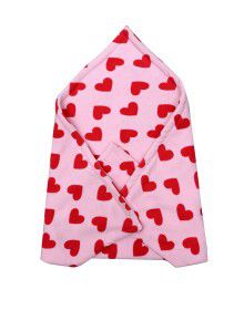 Winter Blanket for Infants heart printed baby pink