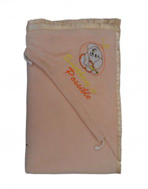 Winter Blanket for Infants With hood peach color