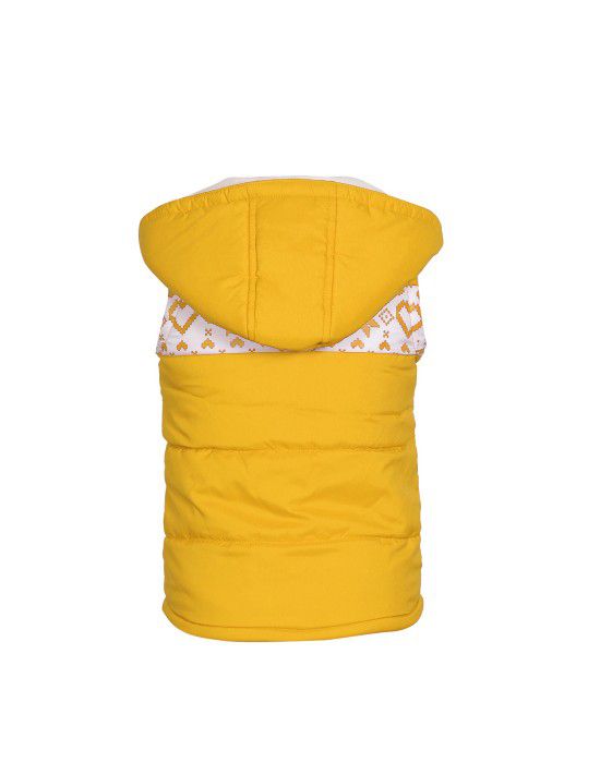 Toddlers Girls Quilted Sleeveless Jacket Yellow