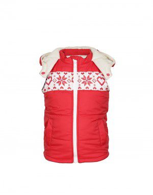 Toddlers Girls Quilted Sleeveless Jacket Red