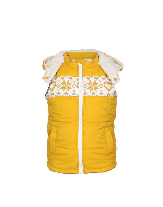 Toddlers Girls Quilted Sleeveless Jacket Yellow